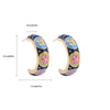 Enamel Flower Small Hoop Earrings - Geometric Circle Huggie Earrings