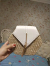 Hexagon Mulit Style Straw+leather Handbag Women Summer Rattan Bag Handmade Woven Beach Circle Bohemia Shoulder Bag