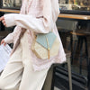 Hexagon Mulit Style Straw+leather Handbag Women Summer Rattan Bag Handmade Woven Beach Circle Bohemia Shoulder Bag