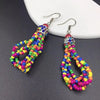 Colorful Rice Beads Crystal Drop Earrings - Handmade Retro Bohemian Jewelry