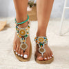 Bohemian Flat Sandals - Clip Toe Gladiator Summer Beach Shoes for Women