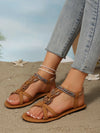 Bohemian Heart Flat Sandals - Comfortable Round Toe Summer Shoes
