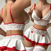 Sexy Nurse Costume Lingerie Set - Roleplay Outfit with Bra, Skirt & Garter