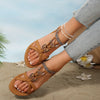 Bohemian Heart Flat Sandals - Comfortable Round Toe Summer Shoes