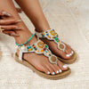 Bohemian Flat Sandals - Clip Toe Gladiator Summer Beach Shoes for Women