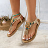 Bohemian Flat Sandals - Clip Toe Gladiator Summer Beach Shoes for Women