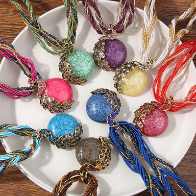 Bohemian Multilayer Beaded Choker Necklace - Handmade Crystal Statement Jewelry