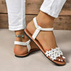 Floral Bohemian Flat Sandals - Lightweight Summer Beach Shoes with Flower Details