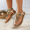 Bohemian Flat Sandals - Clip Toe Gladiator Summer Beach Shoes for Women