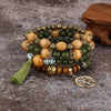 4-Piece Tree of Life Beaded Bracelet Set - Bohemian Wood Charm Bracelets