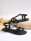 Bohemian Heart Flat Sandals - Comfortable Round Toe Summer Shoes