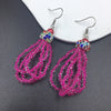 Colorful Rice Beads Crystal Drop Earrings - Handmade Retro Bohemian Jewelry