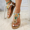 Bohemian Flat Sandals - Clip Toe Gladiator Summer Beach Shoes for Women