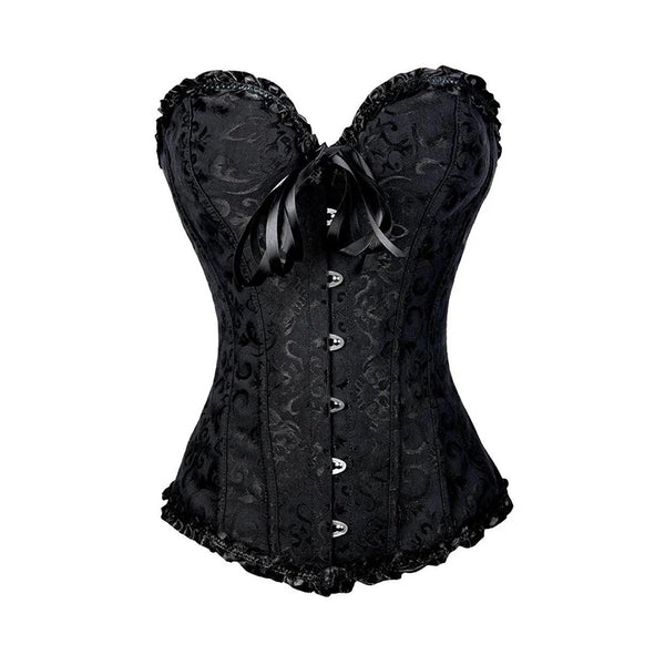 Women's Floral Lace Corset - Boned Overbust Body Shaper Bustier Top
