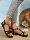 Bohemian Heart Flat Sandals - Comfortable Round Toe Summer Shoes