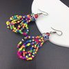 Colorful Rice Beads Crystal Drop Earrings - Handmade Retro Bohemian Jewelry