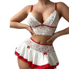 Sexy Nurse Costume Lingerie Set - Roleplay Outfit with Bra, Skirt & Garter