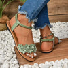 Floral Bohemian Flat Sandals - Lightweight Summer Beach Shoes with Flower Details