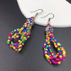 Colorful Rice Beads Crystal Drop Earrings - Handmade Retro Bohemian Jewelry