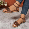 Floral Bohemian Flat Sandals - Lightweight Summer Beach Shoes with Flower Details