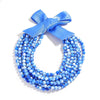 Bohemian Multilayer Blue Beaded Necklace - Vintage Rice Beads Statement Jewelry