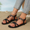 Bohemian Heart Flat Sandals - Comfortable Round Toe Summer Shoes