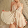 Red Sling Transparent Lace Lingerie Set - Sexy Nightdress with Panty