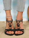 Bohemian Heart Flat Sandals - Comfortable Round Toe Summer Shoes