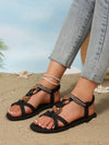 Bohemian Heart Flat Sandals - Comfortable Round Toe Summer Shoes