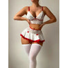 Sexy Nurse Costume Lingerie Set - Roleplay Outfit with Bra, Skirt & Garter