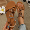 Bohemian Heart Flat Sandals - Comfortable Round Toe Summer Shoes