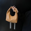 Woven Embossed Leather Hobo Bag - Classic Top Handle Shoulder Handbag
