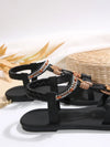 Bohemian Heart Flat Sandals - Comfortable Round Toe Summer Shoes