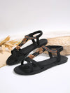 Bohemian Heart Flat Sandals - Comfortable Round Toe Summer Shoes