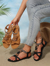 Bohemian Heart Flat Sandals - Comfortable Round Toe Summer Shoes
