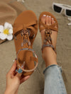 Bohemian Heart Flat Sandals - Comfortable Round Toe Summer Shoes