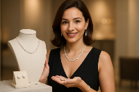 lady displaying jewelries